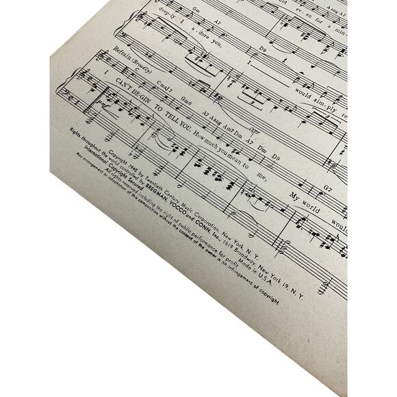 I Cant Begin To Tell You Sheet Music 1945 The Dolly Sisters Gordon Monaco - Picture 4 of 5